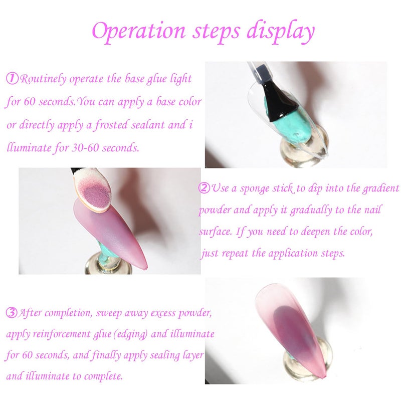HomTop 16 Color Nail Pigment Powder Set Create Stunning Ombre Nail Art with Glittery Shades Perfect DIY Nail Accessories (A-16 colors) - Image 3